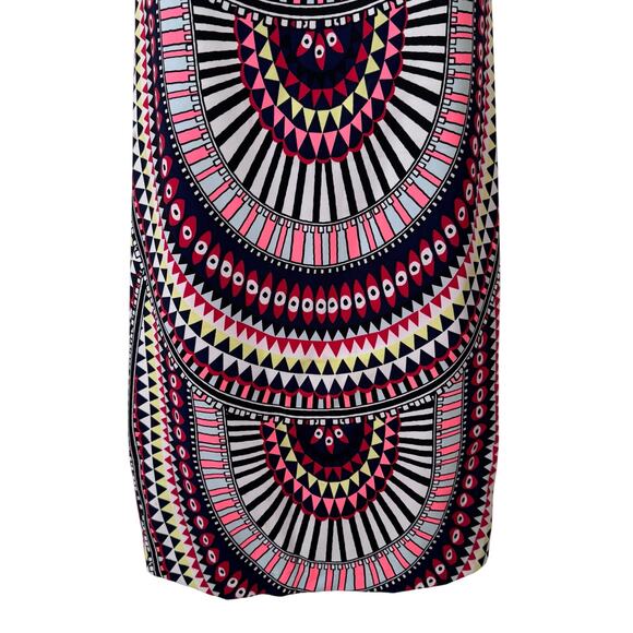 Mara Hoffman El Mundo Navy Pleat Front Shift Dress Women's Small Multicolor Mod - Picture 3 of 11